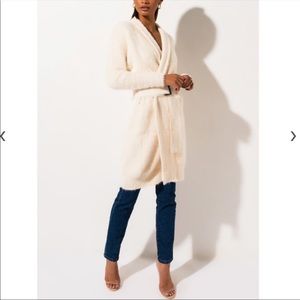 Akira cream fuzzy cardigan💕